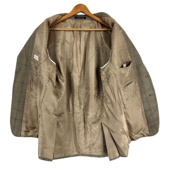 Calvin Klein Men's Size 42R Brown Silk Wool Blend Three-Button Suit Jacket - Picture 8 of 10